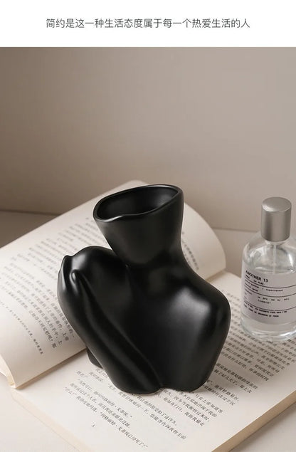Creative Ceramic Human Vase for Home Decor - Vase