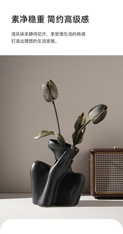 Creative Ceramic Human Vase for Home Decor - Vase