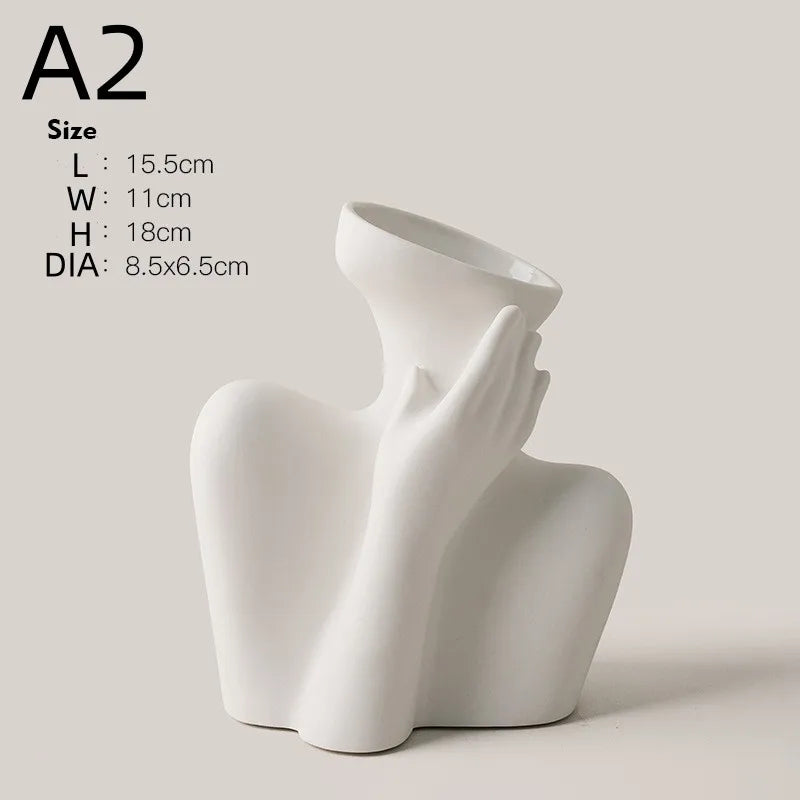 Creative Ceramic Human Vase for Home Decor - A2 2024NEW / CHINA - Vase