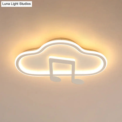 Lámpara de techo DecorBites™ Creative Kids, diseño nube blanca/rosa, 49,5/60 cm de ancho, LED, luz cálida/blanca, montaje en acrílico.