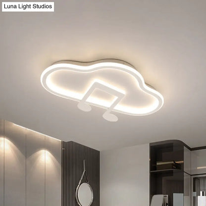 Lámpara de techo DecorBites™ Creative Kids, diseño nube blanca/rosa, 49,5/60 cm de ancho, LED, luz cálida/blanca, montaje en acrílico.