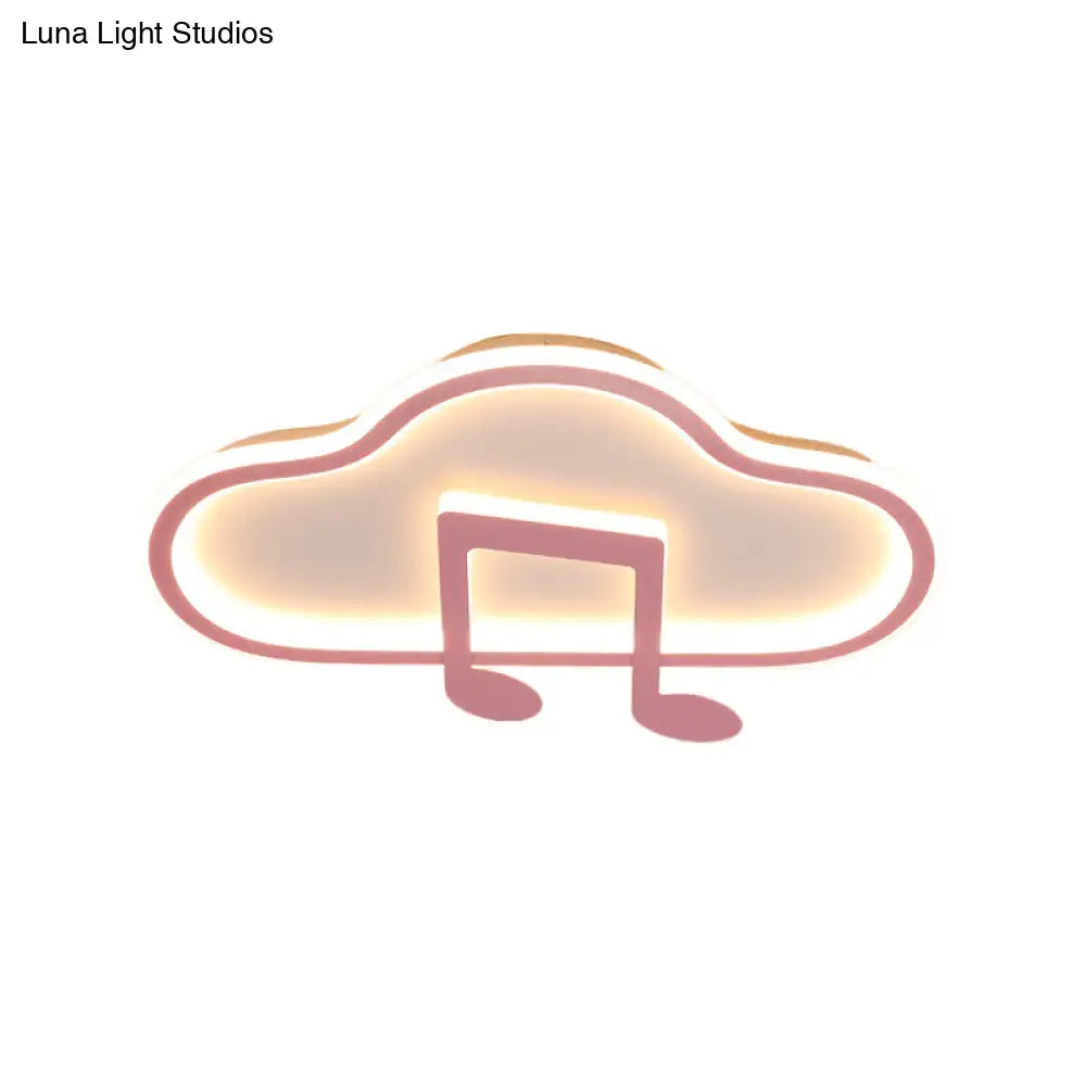 Lámpara de techo DecorBites™ Creative Kids, diseño nube blanca/rosa, 49,5/60 cm de ancho, LED, luz cálida/blanca, montaje en acrílico.