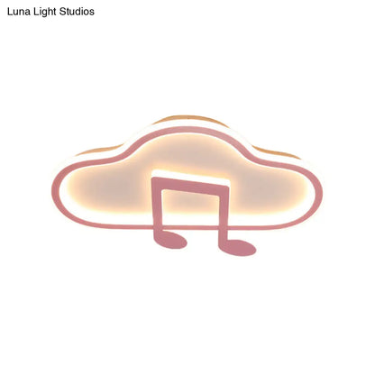 Lámpara de techo DecorBites™ Creative Kids, diseño nube blanca/rosa, 49,5/60 cm de ancho, LED, luz cálida/blanca, montaje en acrílico.