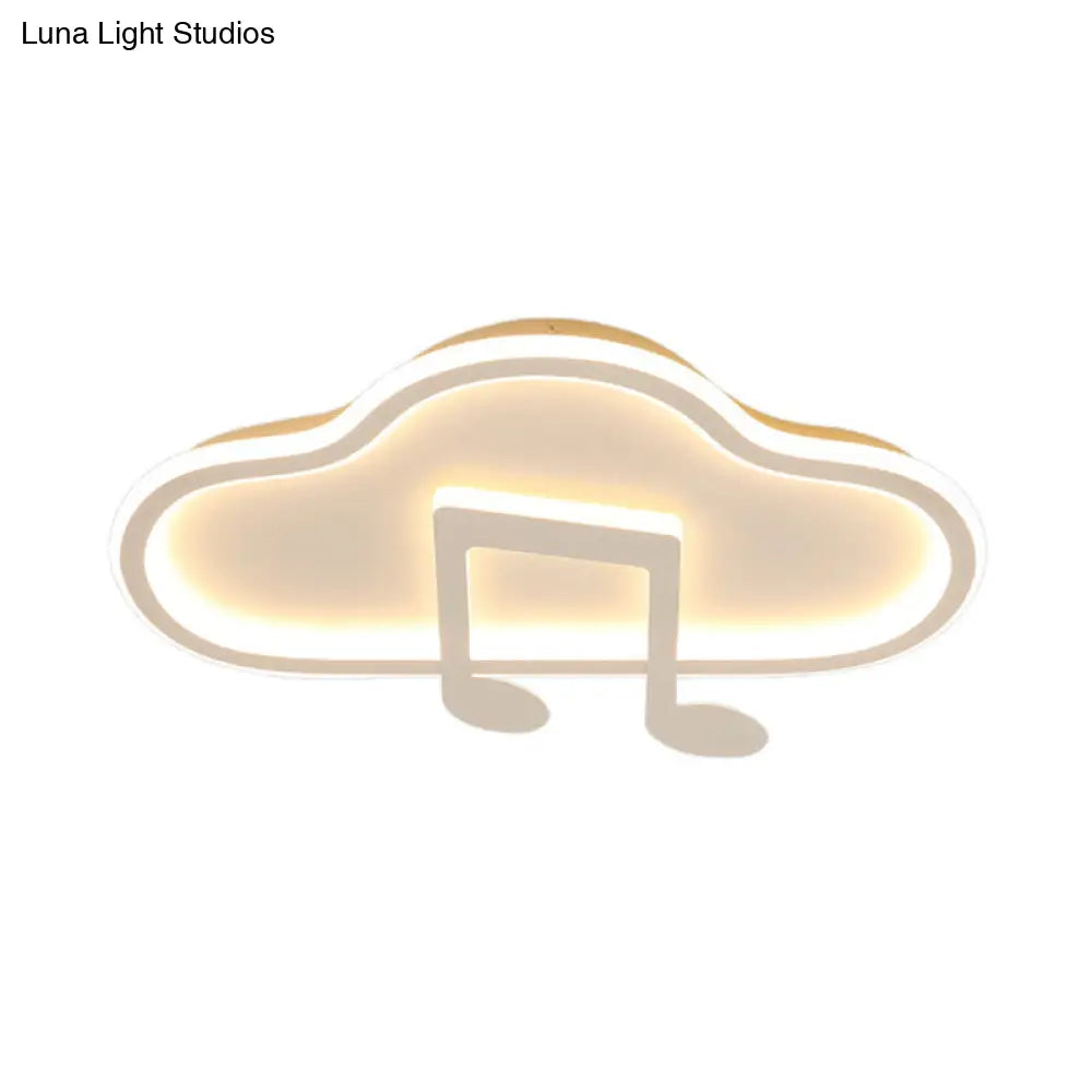 Lámpara de techo DecorBites™ Creative Kids, diseño nube blanca/rosa, 49,5/60 cm de ancho, LED, luz cálida/blanca, montaje en acrílico.