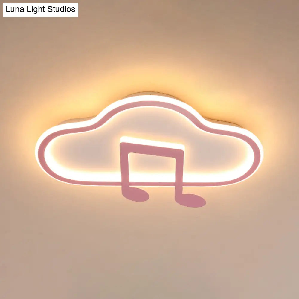 Lámpara de techo DecorBites™ Creative Kids, diseño nube blanca/rosa, 49,5/60 cm de ancho, LED, luz cálida/blanca, montaje en acrílico.