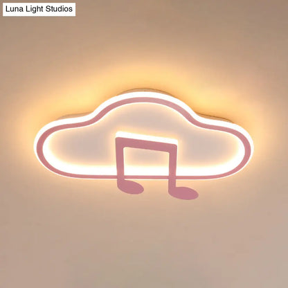 Lámpara de techo DecorBites™ Creative Kids, diseño nube blanca/rosa, 49,5/60 cm de ancho, LED, luz cálida/blanca, montaje en acrílico.