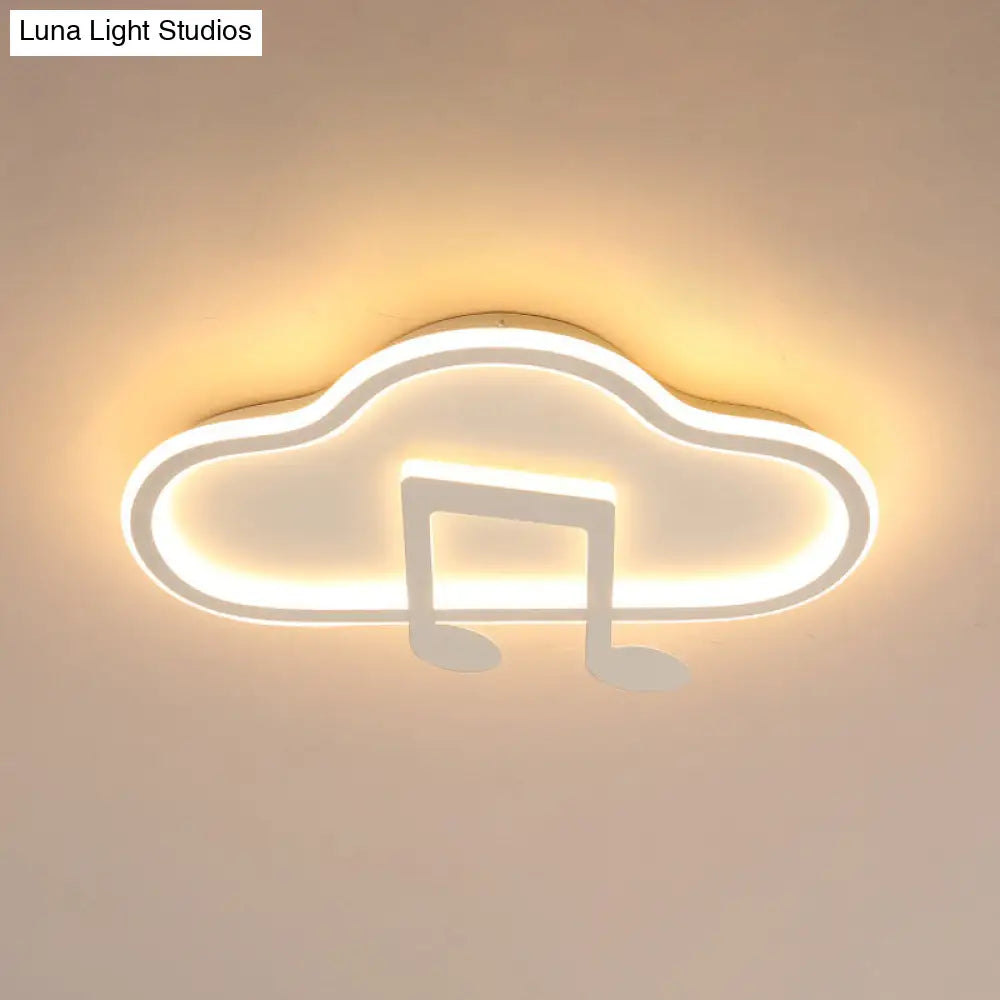 Lámpara de techo DecorBites™ Creative Kids, diseño nube blanca/rosa, 49,5/60 cm de ancho, LED, luz cálida/blanca, montaje en acrílico.