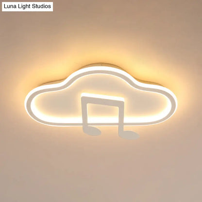 Lámpara de techo DecorBites™ Creative Kids, diseño nube blanca/rosa, 49,5/60 cm de ancho, LED, luz cálida/blanca, montaje en acrílico.