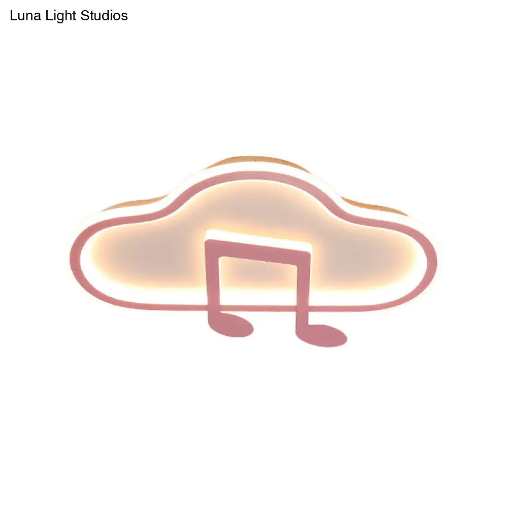 Lámpara de techo DecorBites™ Creative Kids, diseño nube blanca/rosa, 49,5/60 cm de ancho, LED, luz cálida/blanca, montaje en acrílico.