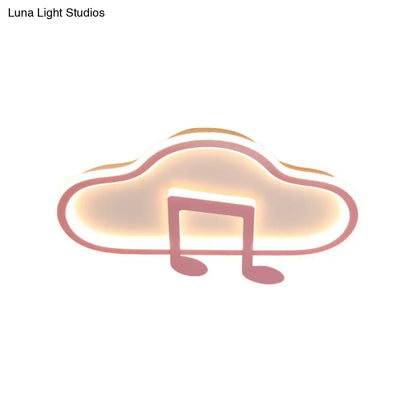 Lámpara de techo DecorBites™ Creative Kids, diseño nube blanca/rosa, 49,5/60 cm de ancho, LED, luz cálida/blanca, montaje en acrílico.