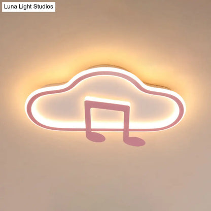 Lámpara de techo DecorBites™ Creative Kids, diseño nube blanca/rosa, 49,5/60 cm de ancho, LED, luz cálida/blanca, montaje en acrílico.
