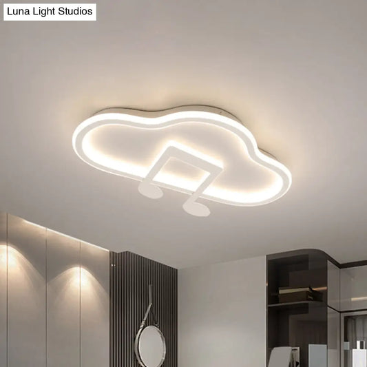 Lámpara de techo DecorBites™ Creative Kids, diseño nube blanca/rosa, 49,5/60 cm de ancho, LED, luz cálida/blanca, montaje en acrílico.