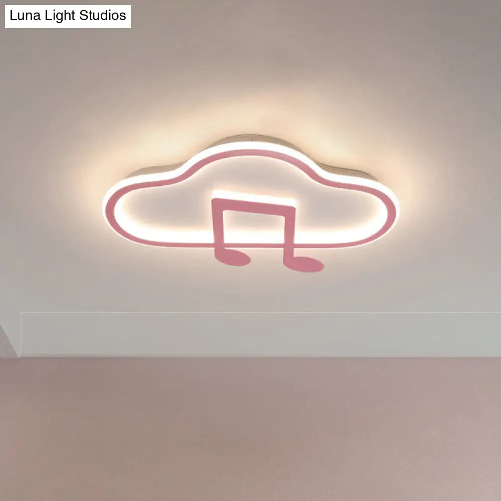 Lámpara de techo DecorBites™ Creative Kids, diseño nube blanca/rosa, 49,5/60 cm de ancho, LED, luz cálida/blanca, montaje en acrílico.