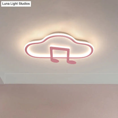 Lámpara de techo DecorBites™ Creative Kids, diseño nube blanca/rosa, 49,5/60 cm de ancho, LED, luz cálida/blanca, montaje en acrílico.