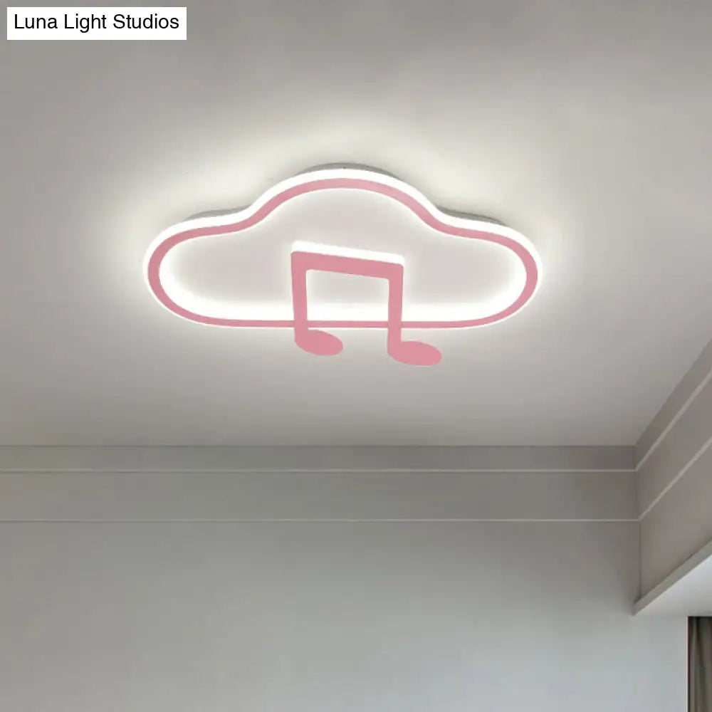 Lámpara de techo DecorBites™ Creative Kids, diseño nube blanca/rosa, 49,5/60 cm de ancho, LED, luz cálida/blanca, montaje en acrílico.