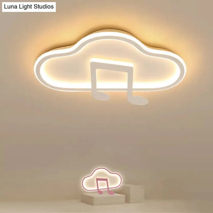 Lámpara de techo DecorBites™ Creative Kids, diseño nube blanca/rosa, 49,5/60 cm de ancho, LED, luz cálida/blanca, montaje en acrílico.