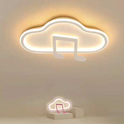 Lámpara de techo DecorBites™ Creative Kids, diseño nube blanca/rosa, 49,5/60 cm de ancho, LED, luz cálida/blanca, montaje en acrílico.