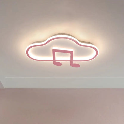 Lámpara de techo DecorBites™ Creative Kids, diseño nube blanca/rosa, 49,5/60 cm de ancho, LED, luz cálida/blanca, montaje en acrílico.
