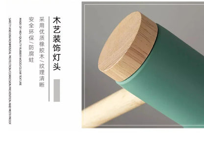 Creative Nordic Table Lamp Wooden Art LED Turn Head Simple Bedside Desk Light/Eye Protection Reading&Bedroom Study Lamp