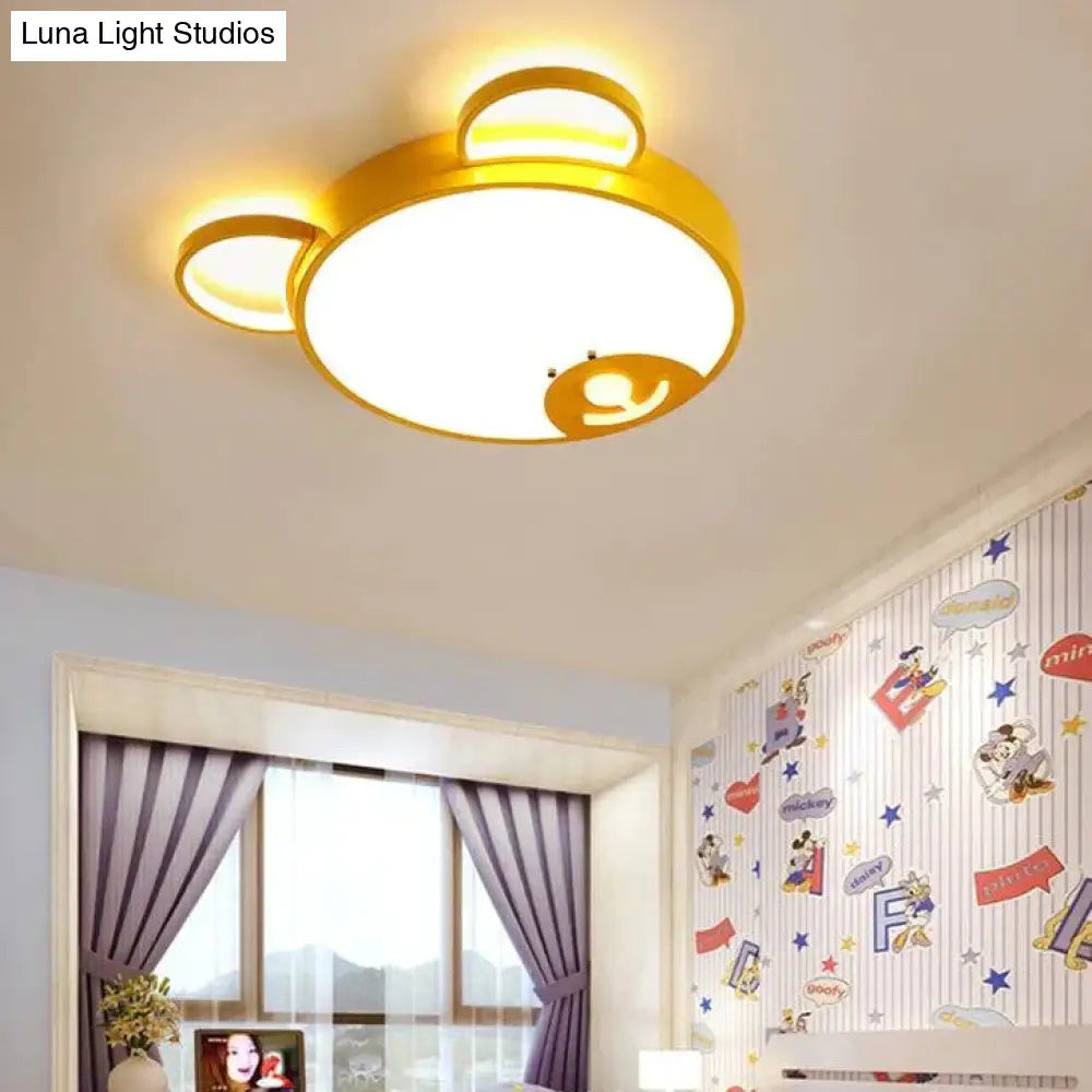 Creative Personality Bedroom Bear Led Ceiling Lamp