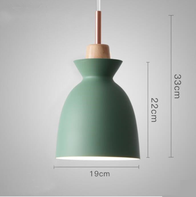 Wood Iron Pendant Light Single-Head Rustic Style