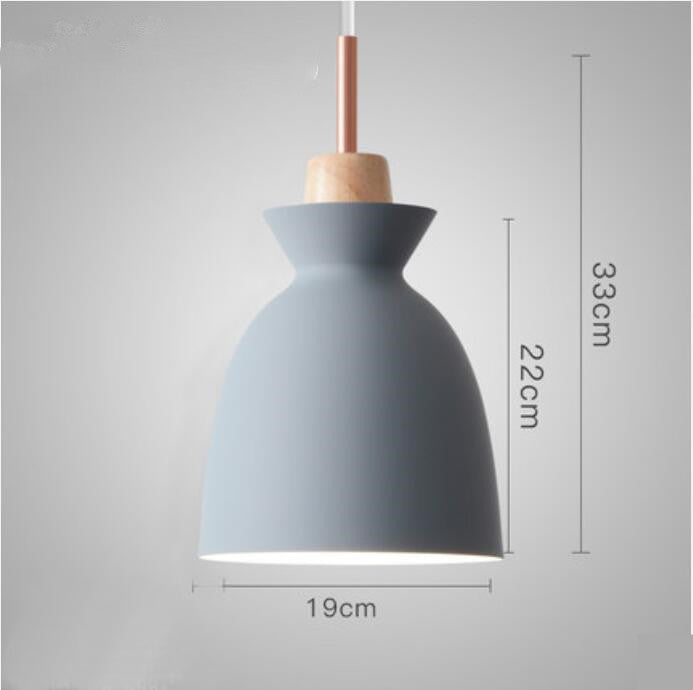Wood Iron Pendant Light Single-Head Rustic Style