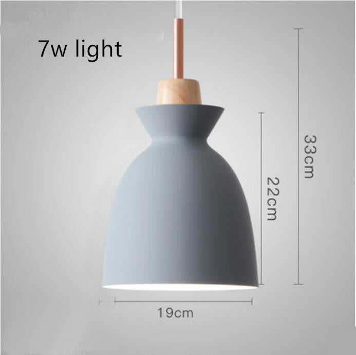 Wood Iron Pendant Light Single-Head Rustic Style