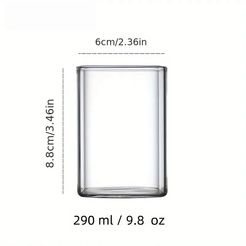 Clear glass creative square glass gold rim cold drink cup holding 290 ml liquid with rectangular shape decorbites creative square