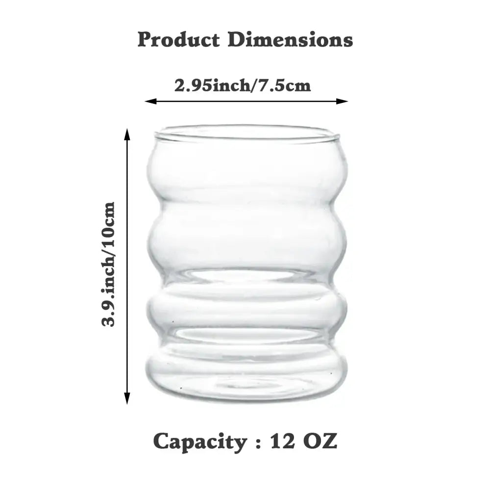 Clear glass tumbler with wavy segmented design from decorbites creative styling glass drinkware for dining room