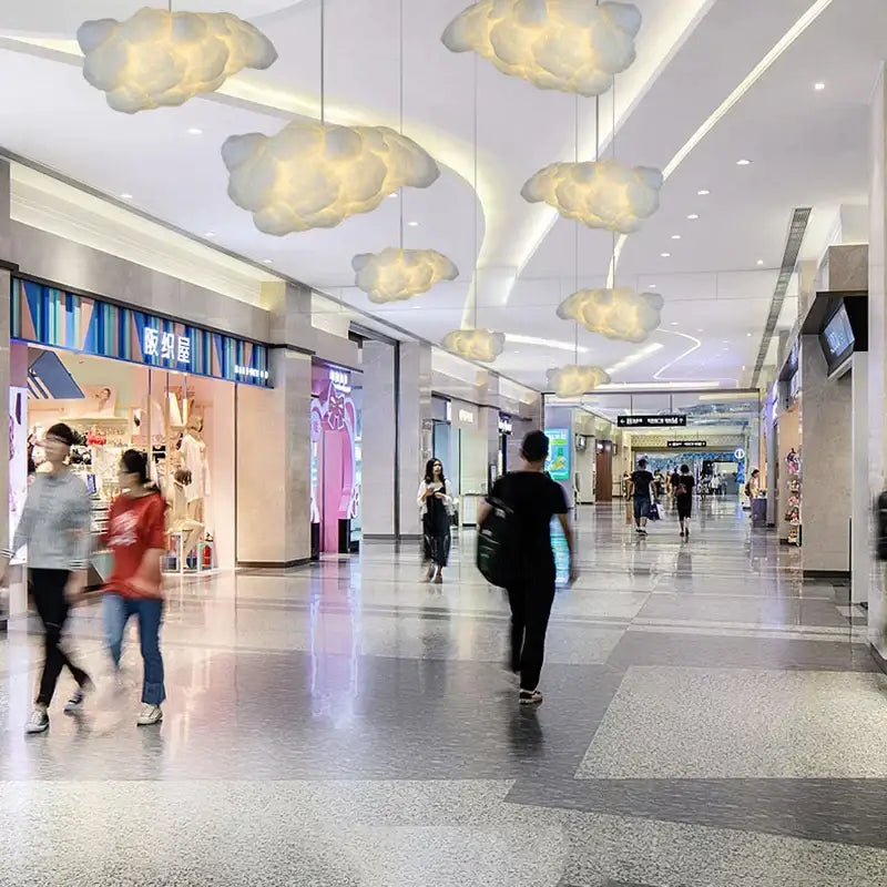 Creative white cotton cloud pendant lamp for kids bedroom featuring soft illuminated decorbites cloud pendant lights