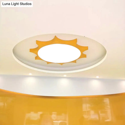 DecorBites™ DecorBites™ Creative Yellow Sun Acrylic LED Flush Mount Ceiling Light Fixture for Kindergarten