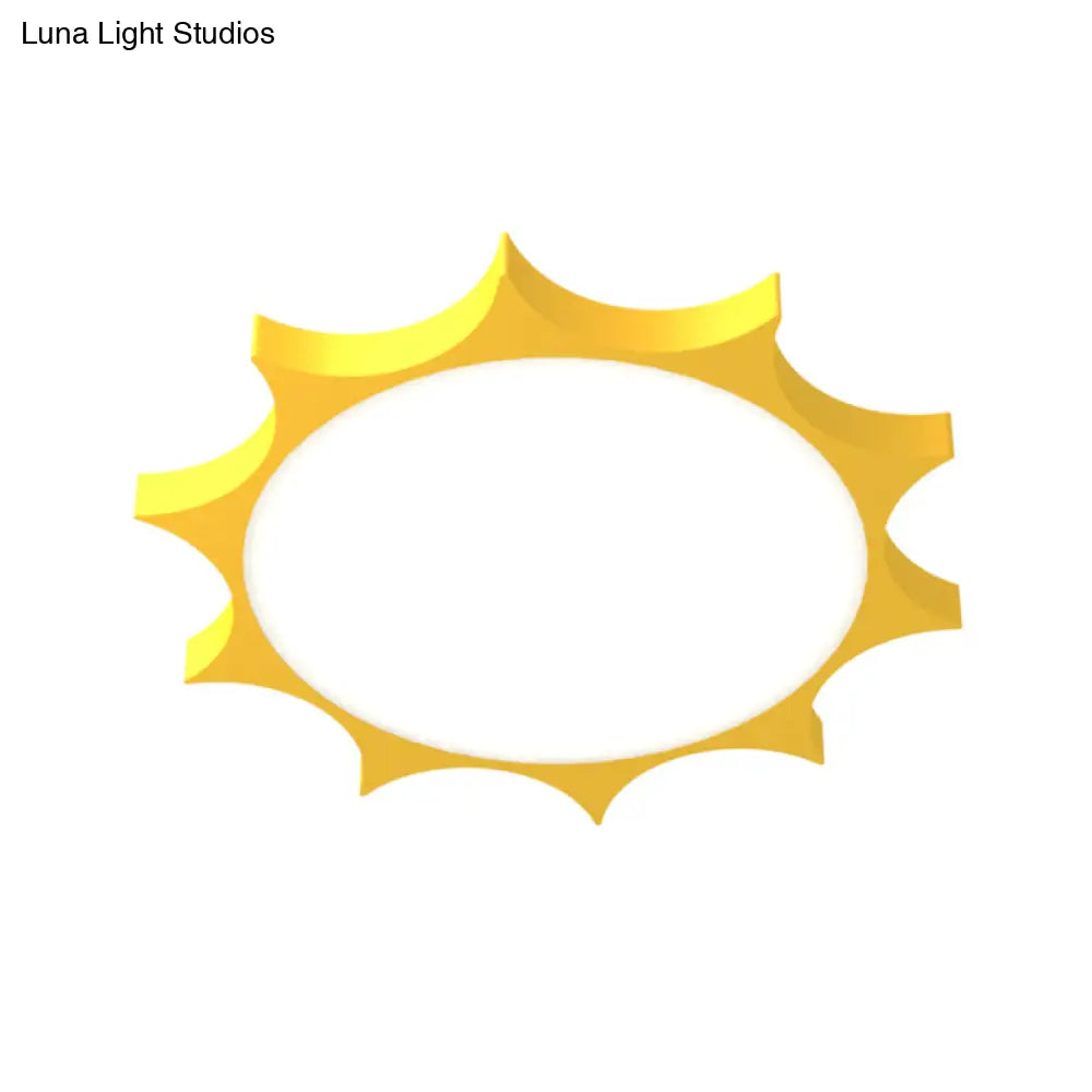 DecorBites™ DecorBites™ Creative Yellow Sun Acrylic LED Flush Mount Ceiling Light Fixture for Kindergarten