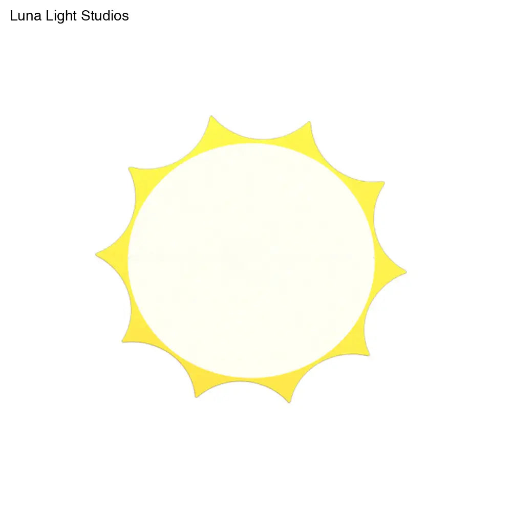 DecorBites™ DecorBites™ Creative Yellow Sun Acrylic LED Flush Mount Ceiling Light Fixture for Kindergarten