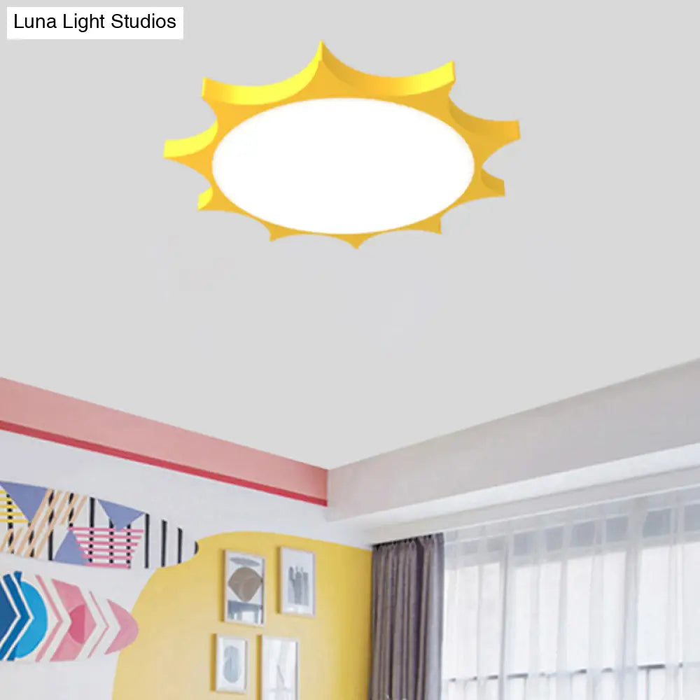 DecorBites™ DecorBites™ Creative Yellow Sun Acrylic LED Flush Mount Ceiling Light Fixture for Kindergarten