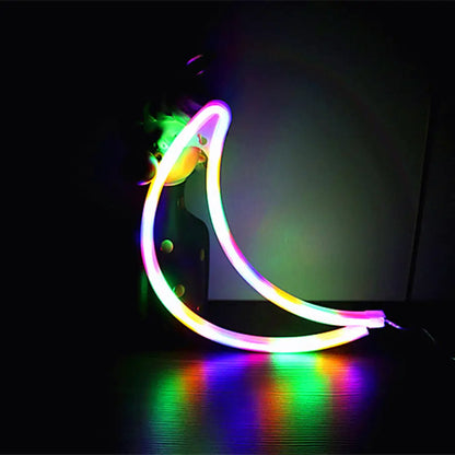 Crescent Shaped Battery-Powered LED Wall Light - Decorative White Night Lighting