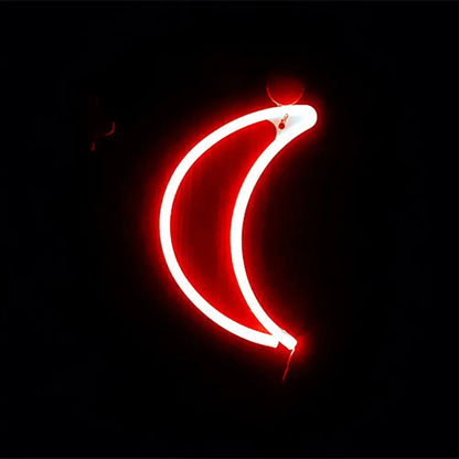 Crescent Shaped Battery-Powered LED Wall Light - Decorative White Night Lighting