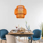 Cross-Woven Bamboo Lantern Hanging Light - 18"/19.5" Flaxen Dining Room Lamp