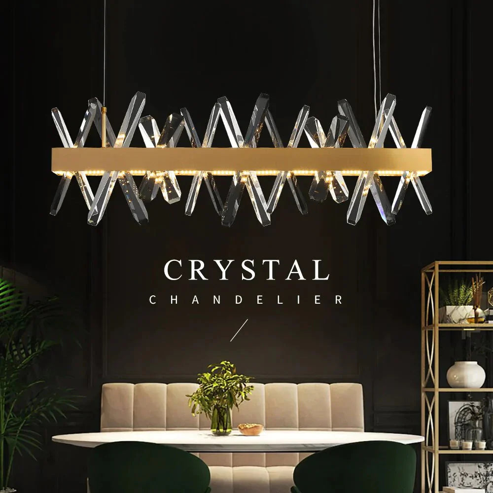 DecorBites™ Crysta - Lámpara de araña de cristal moderna para sala de estar, comedor e isla de cocina 