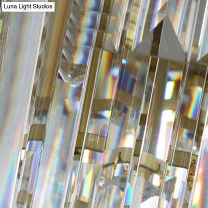 Crystal 3-Ring Gold Finish Chandelier for Dining Room – Elegant Hanging Lamp