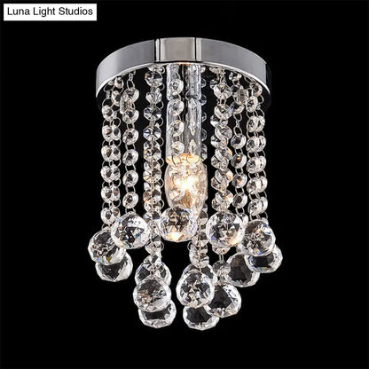 DecorBites™ مصباح DecorBites™ Crystal Ball Flush Mount مع لمسة نهائية من الكروم لسقف الممر