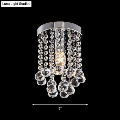 DecorBites™ مصباح DecorBites™ Crystal Ball Flush Mount مع لمسة نهائية من الكروم لسقف الممر