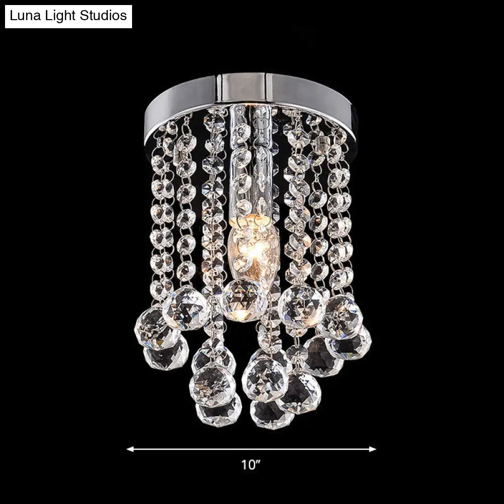 DecorBites™ مصباح DecorBites™ Crystal Ball Flush Mount مع لمسة نهائية من الكروم لسقف الممر