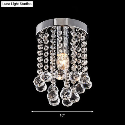 DecorBites™ مصباح DecorBites™ Crystal Ball Flush Mount مع لمسة نهائية من الكروم لسقف الممر