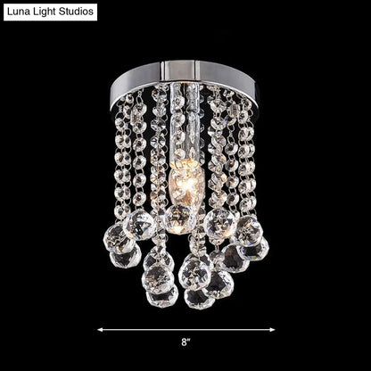 DecorBites™ مصباح DecorBites™ Crystal Ball Flush Mount مع لمسة نهائية من الكروم لسقف الممر