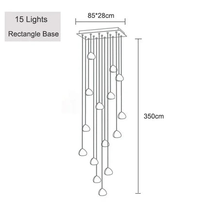 Crystal Ball Staircase Pendant Light in Brushed Stainless