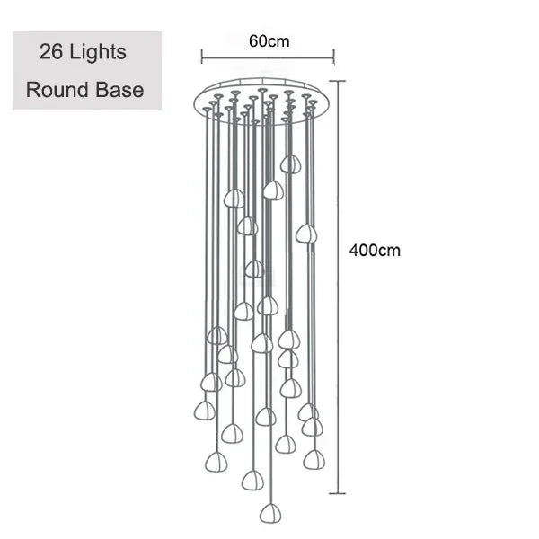 Crystal Ball Staircase Pendant Light in Brushed Stainless