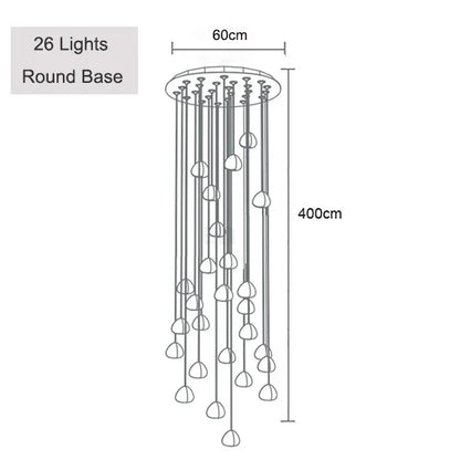 Crystal Ball Staircase Pendant Light in Brushed Stainless