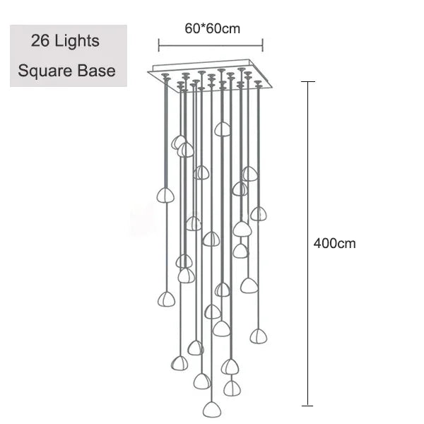 Crystal Ball Staircase Pendant Light in Brushed Stainless