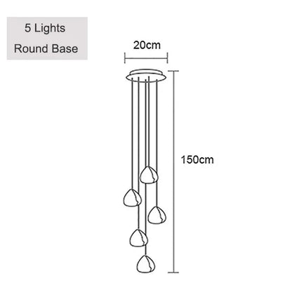 Crystal Ball Staircase Pendant Light in Brushed Stainless