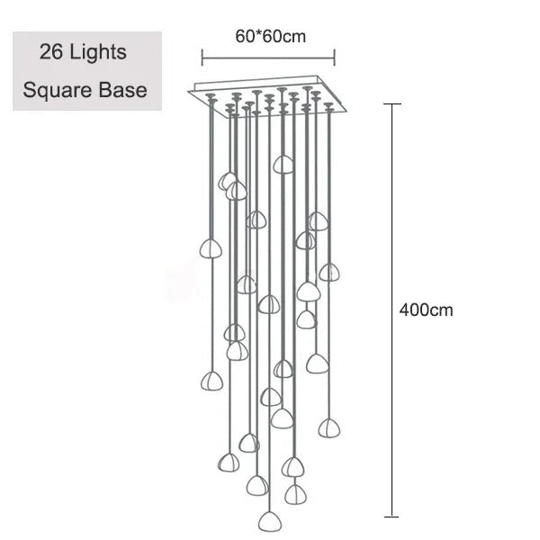 Crystal Ball Staircase Pendant Light in Brushed Stainless - Decorbites